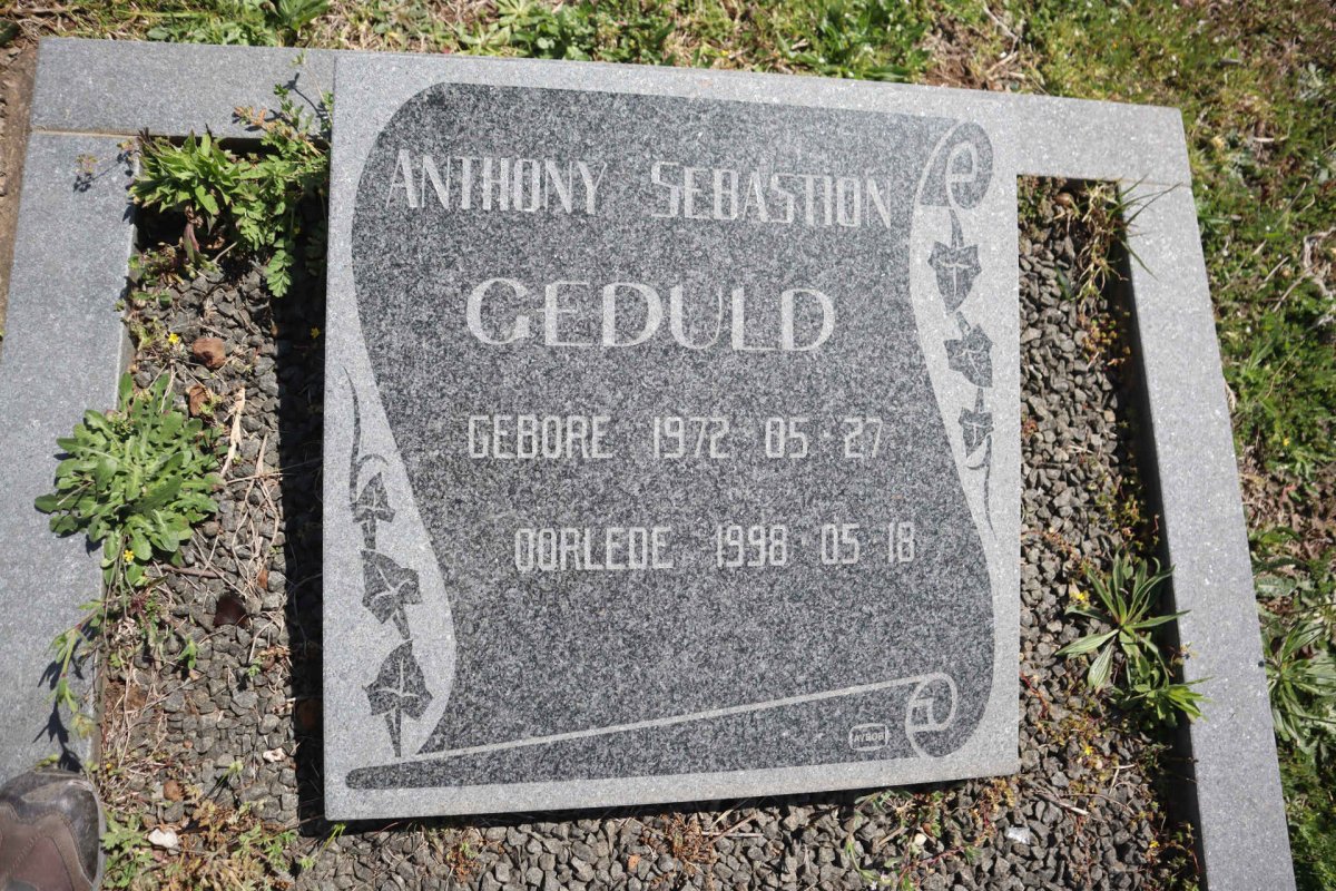 GEDULD Anthony Sebastion 1972-1998
