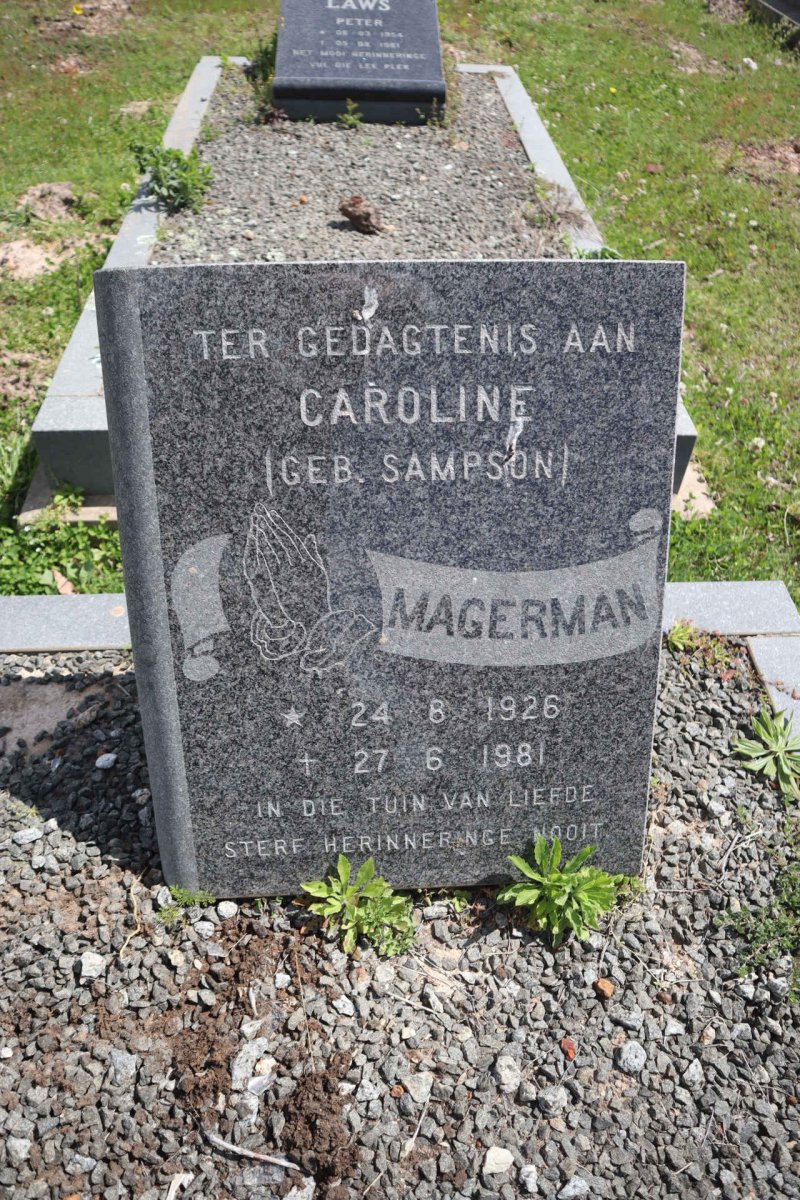 MAGERMAN Caroline nee SAMPSON 1926-1981