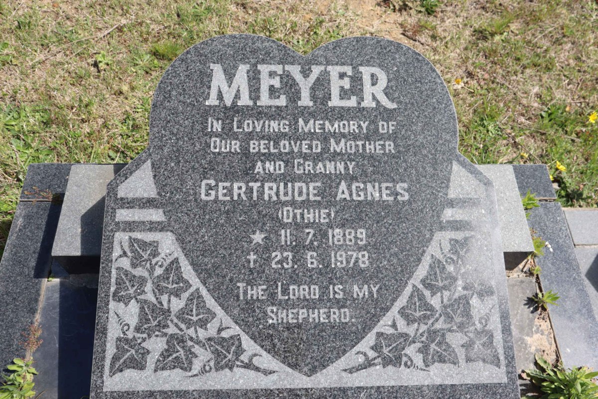 MEYER Gertrude Agnes 1889-1978
