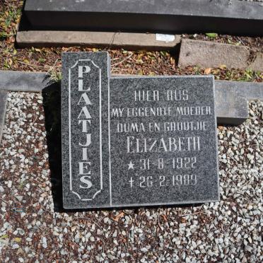 PLAATJIES Elizabeth 1922-1989