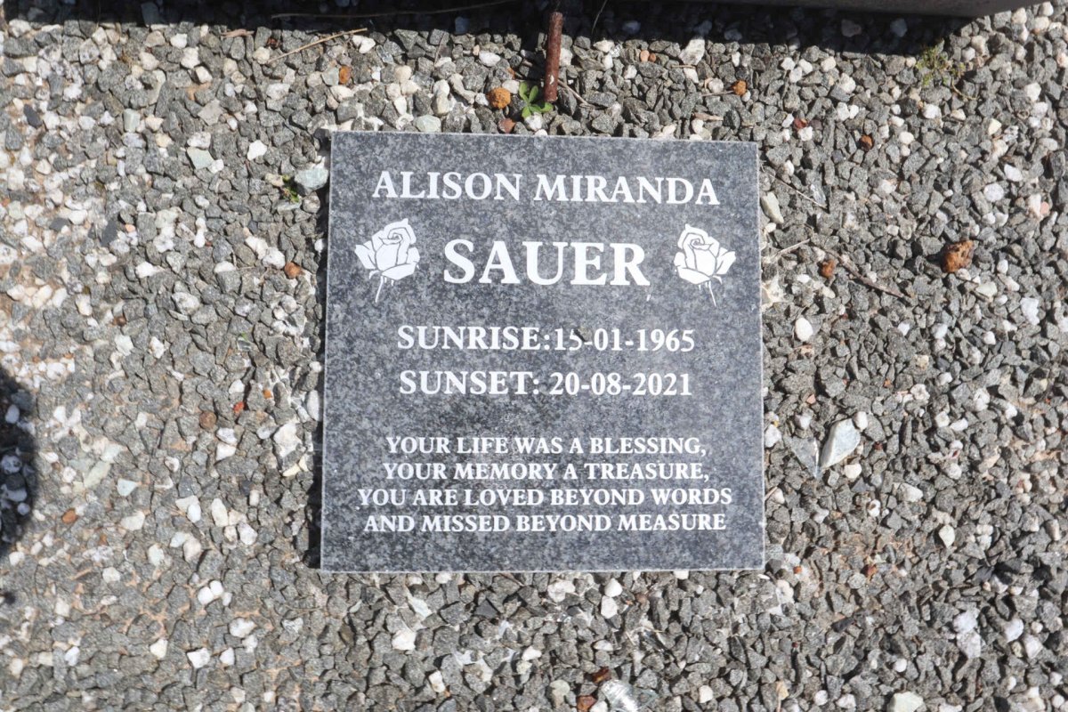 SAUER Allison Miranda 1965-2021