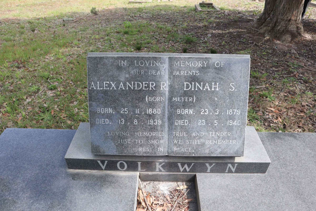 VOLKWYN Alexander R 1880-1939 & Dinah S. MEYER 1879-1940