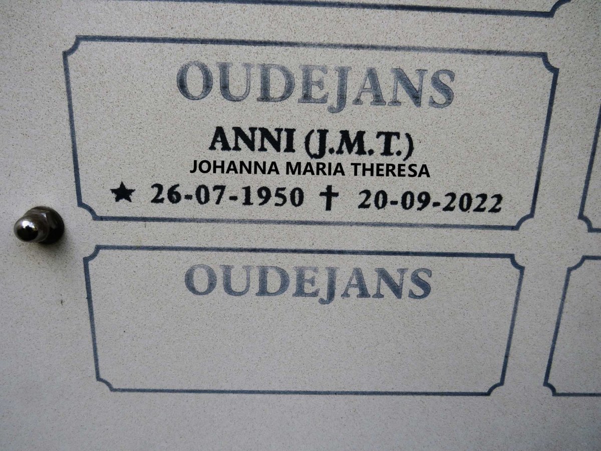OUDEJANS Johanna Maria Theresa 1950-2022 :: OUDEJANS