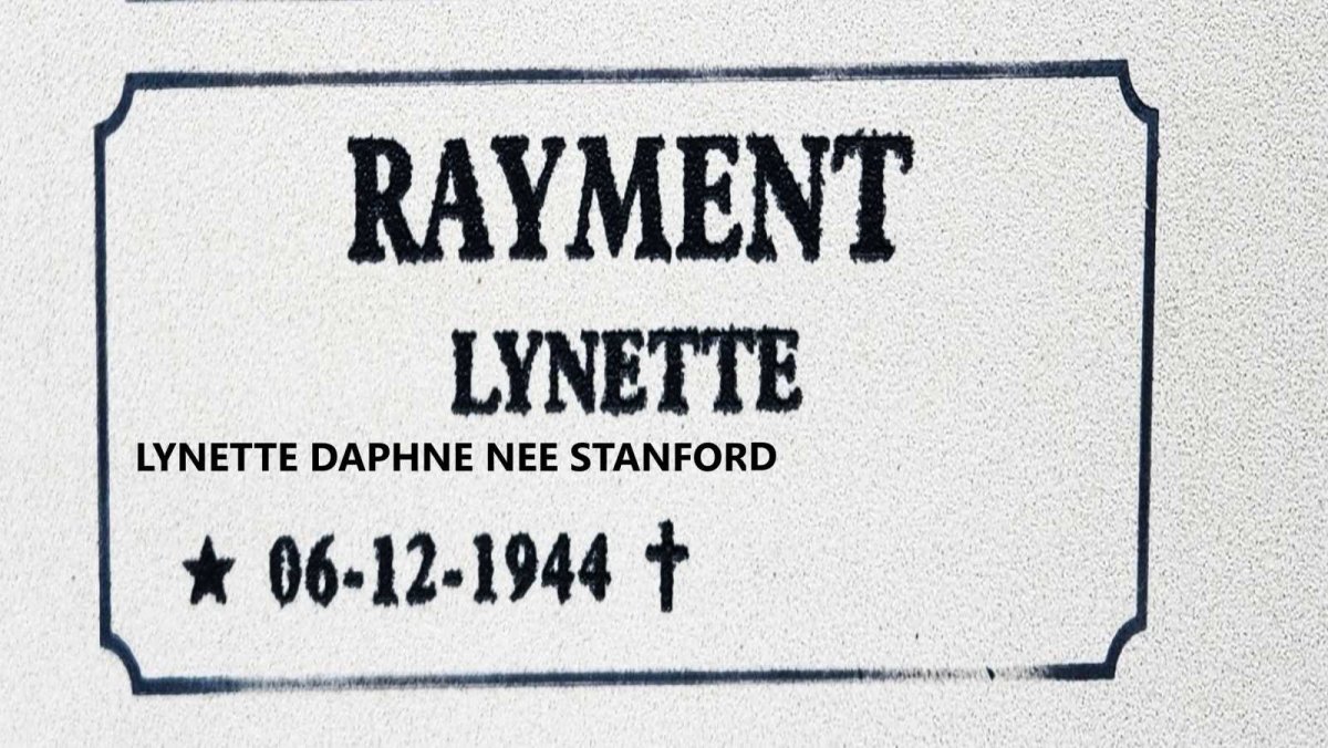 RAYMENT Lynette Daphne nee STANFORD 1944-