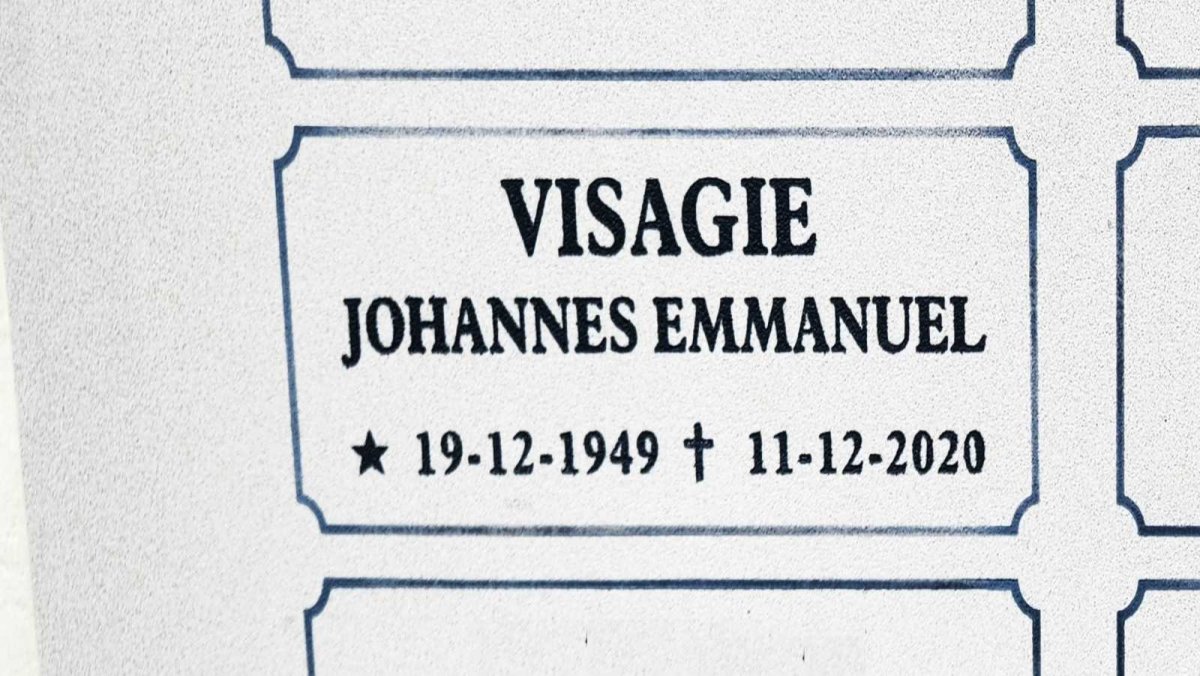 VISAGIE Johannes Emmanuel 1949-2020