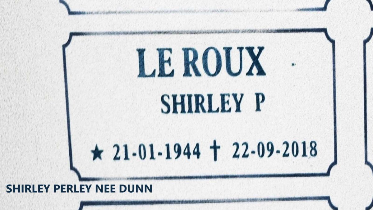 ROUX Shirley Perley, le nee DUNN 1944-2018