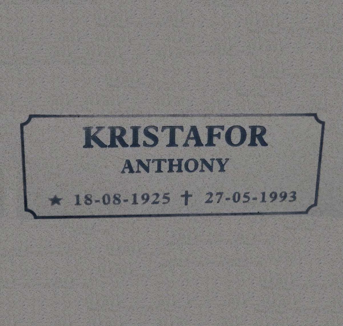 KRISTAFOR Anthony 1925-1993