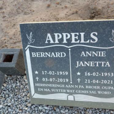 APPELS Bernard 1959-2019 & Annie Janetta 1953-2021