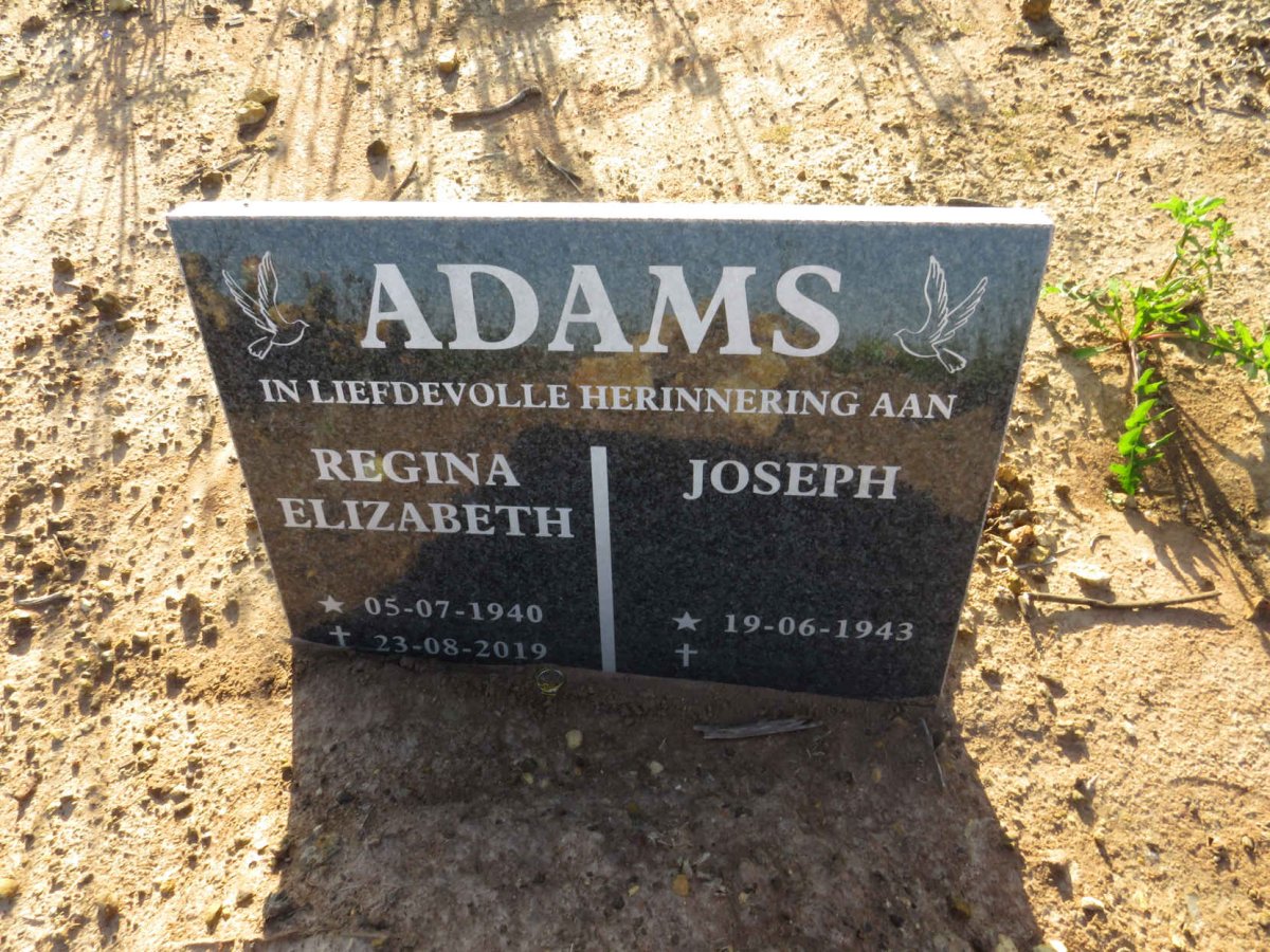 ADAMS Joseph 1943- & Regina Elizabeth 1940-2019
