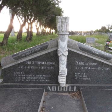 ABDOLL Gert Stephanus 1933-1994 &amp; Elaine DANIELS 1934-2012