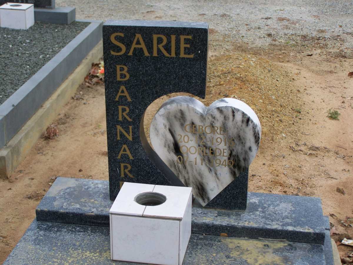 BARNARD Sarie 1916-1949