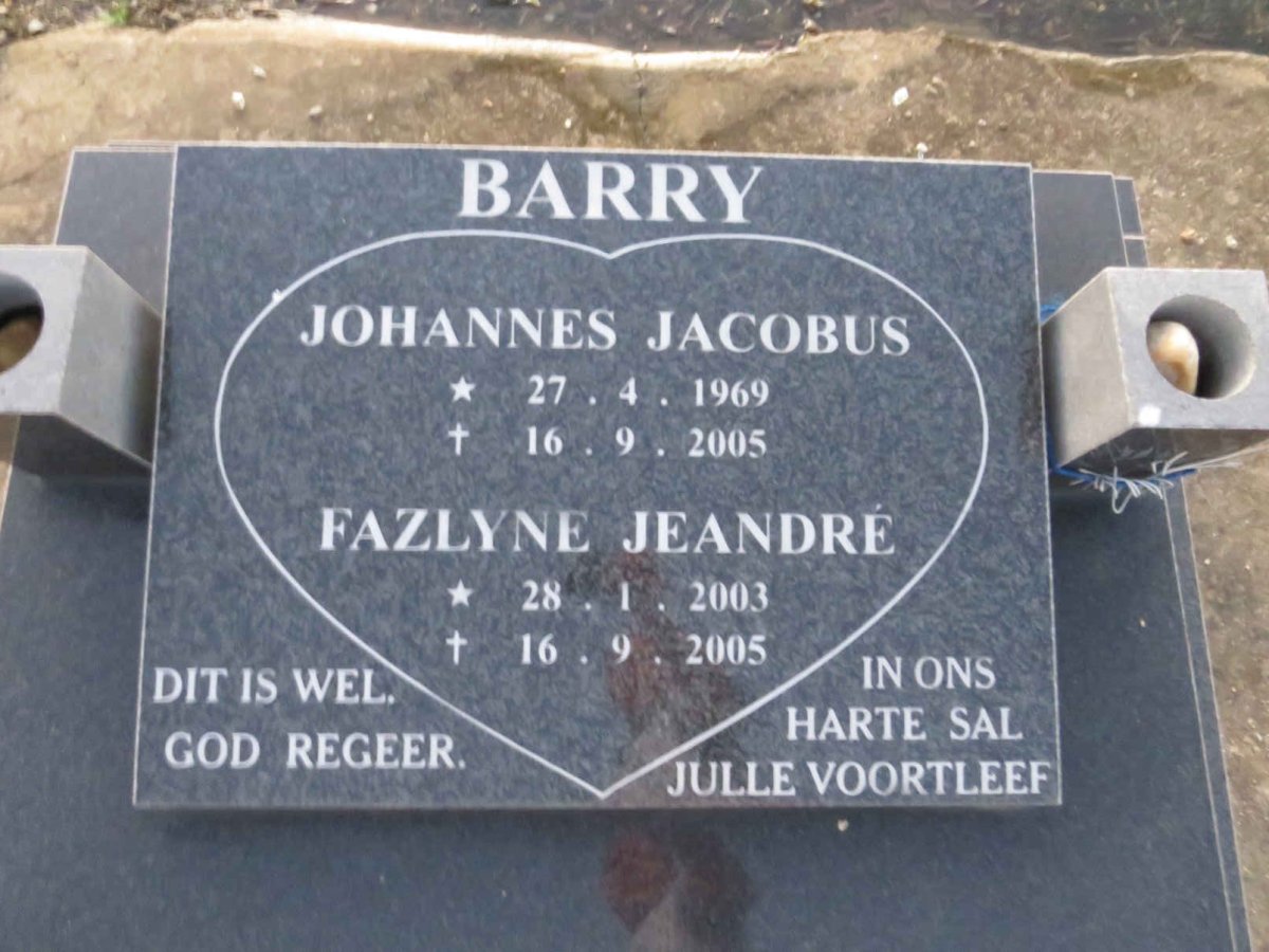 BARRY Johannes Jacobus 1969-2005 :: BARRY Fazlyne Jeandre 2003-2005