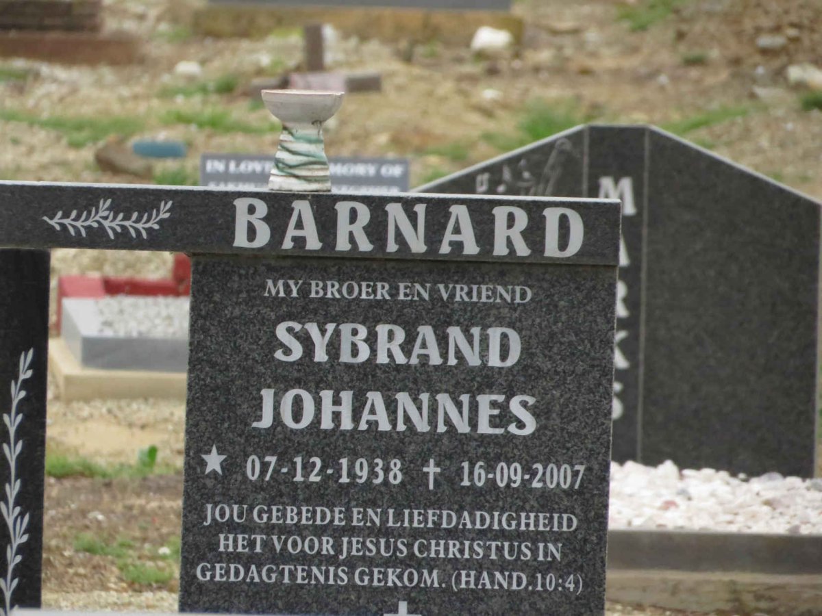 BARNARD Sybrand Johannes 1938-2007