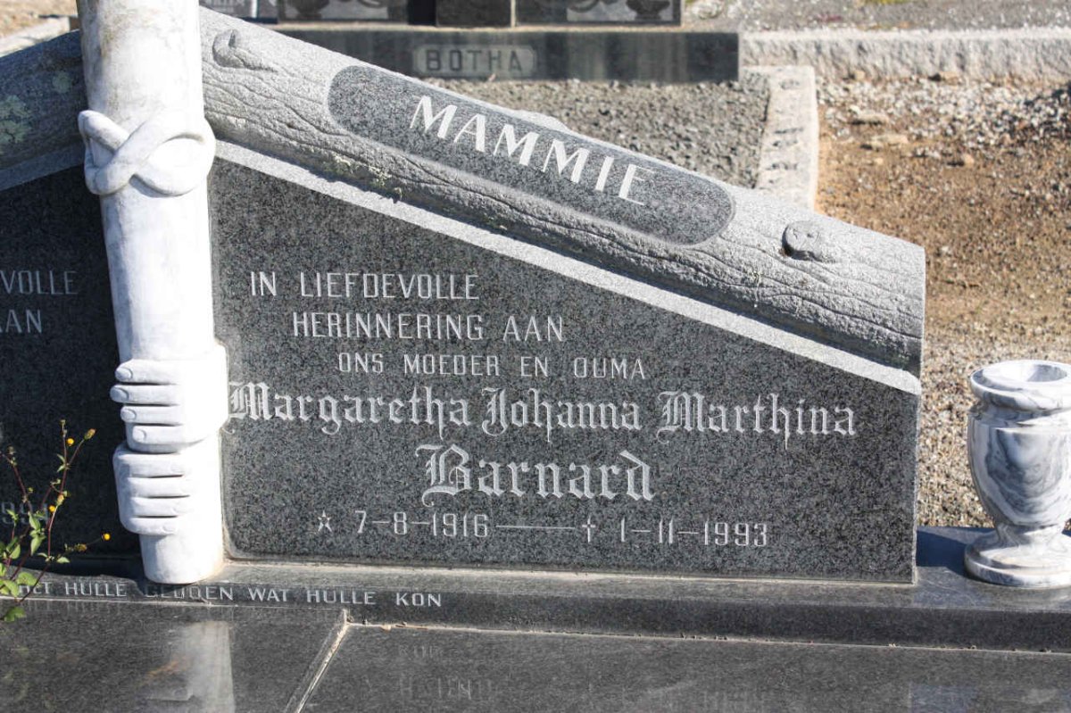 BARNARD Margaretha Johanna Marthina 1916-1993