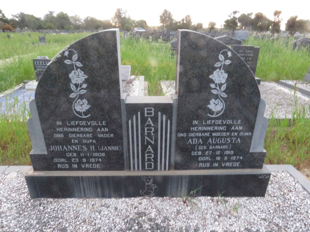BARNARD Johannes H. 1906-1974 & Ada Augusta BARNARD 1915-1974