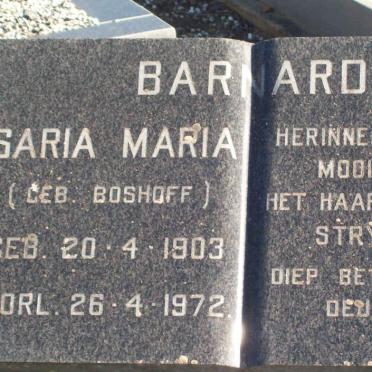 BARNARD Saria Maria nee BOSHOFF 1903-1972