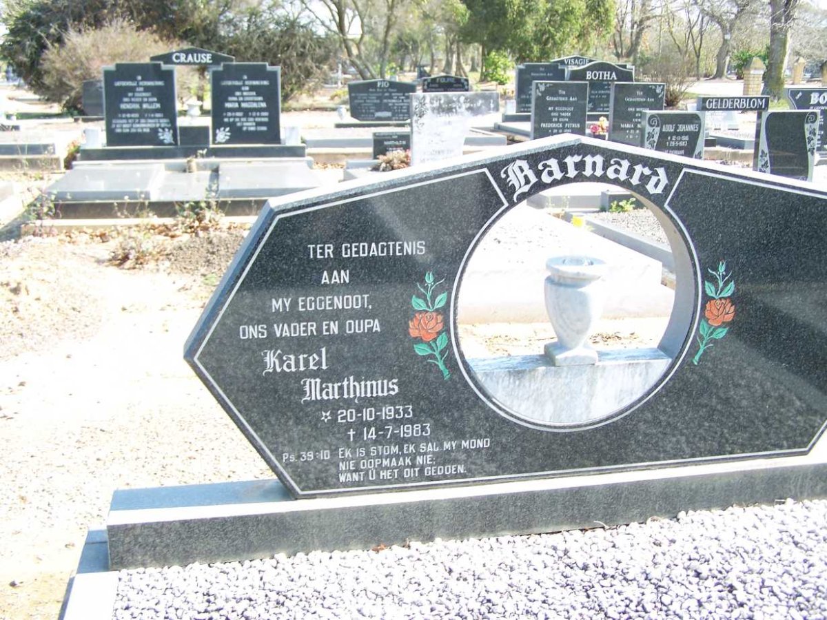 BARNARD Karel Marthinus 1933-1983