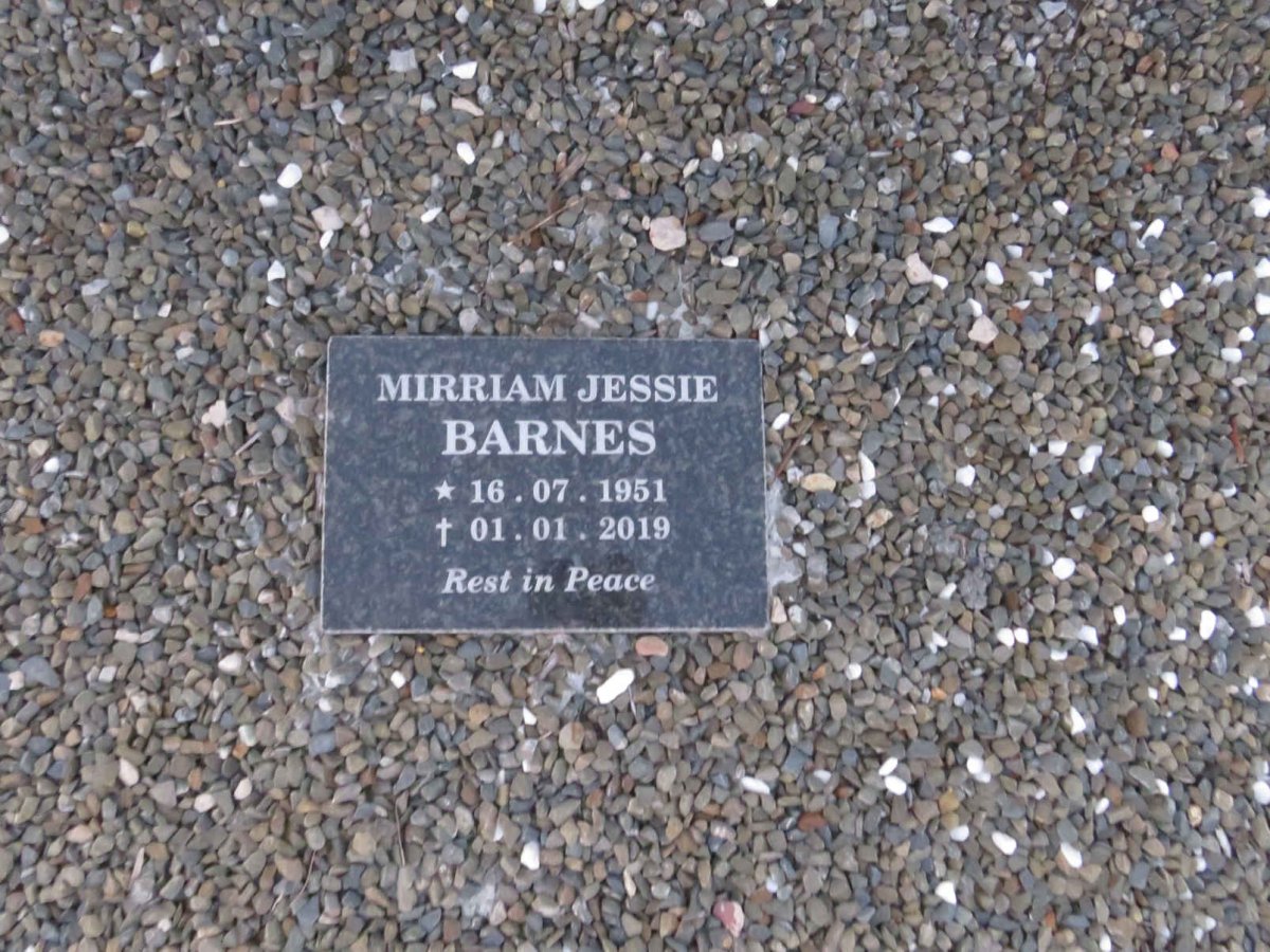 BARNES Mirriam Jessie 1951-2019