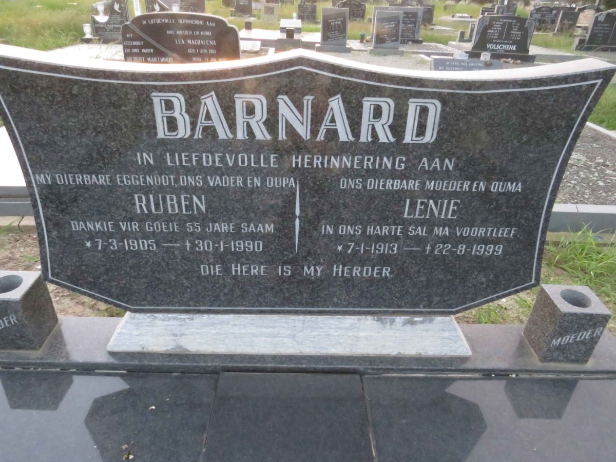 BARNARD Ruben 1905-1990 & Lenie 1913-1999