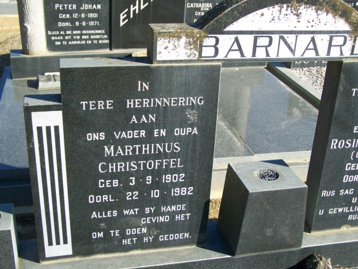 BARNARD Marthinus Christoffel 1902-1982 &amp; Rosina Magdelena BARNARD 1902-1971 _1