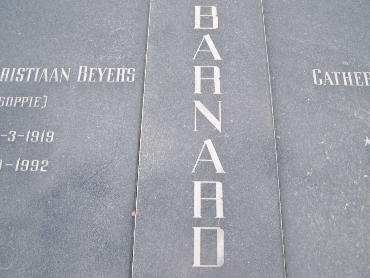 BARNARD Joseph Christiaan Beyers 1919-1992 &amp; Catherina Louisa 1917-1992