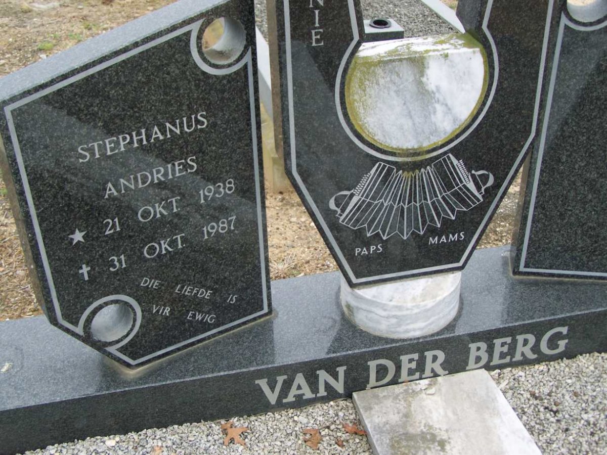 BERG Stephanus Andries, van der 1938-1987