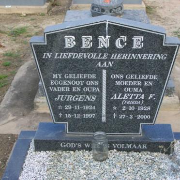 BENCE Jurgens 1924-1997 &amp; Aletta F. 1928-2000