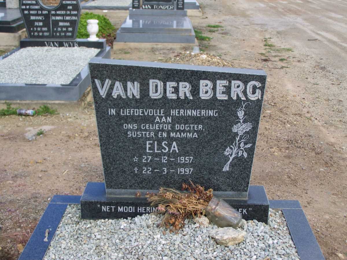 BERG Elsa, van der 1957-1997