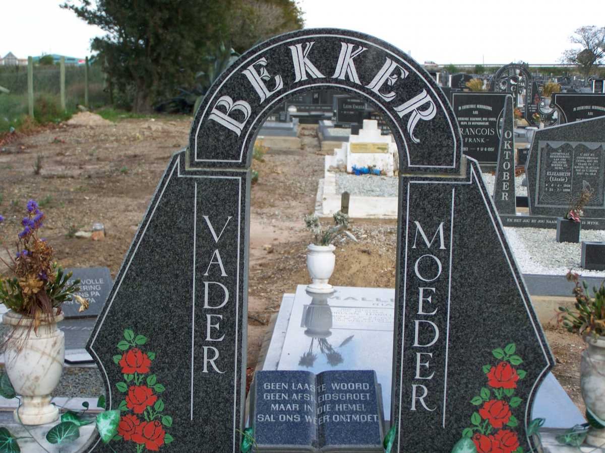 BEKKER Stefanus Johannes 1922-2000 &amp; Maria Magdalena 1930-1997