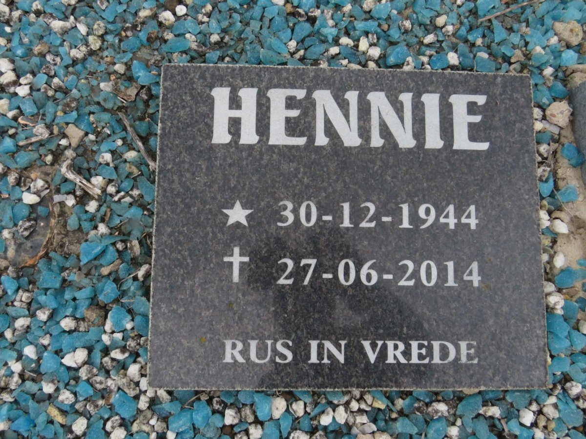 BERG Hennie, van der 1944-2014