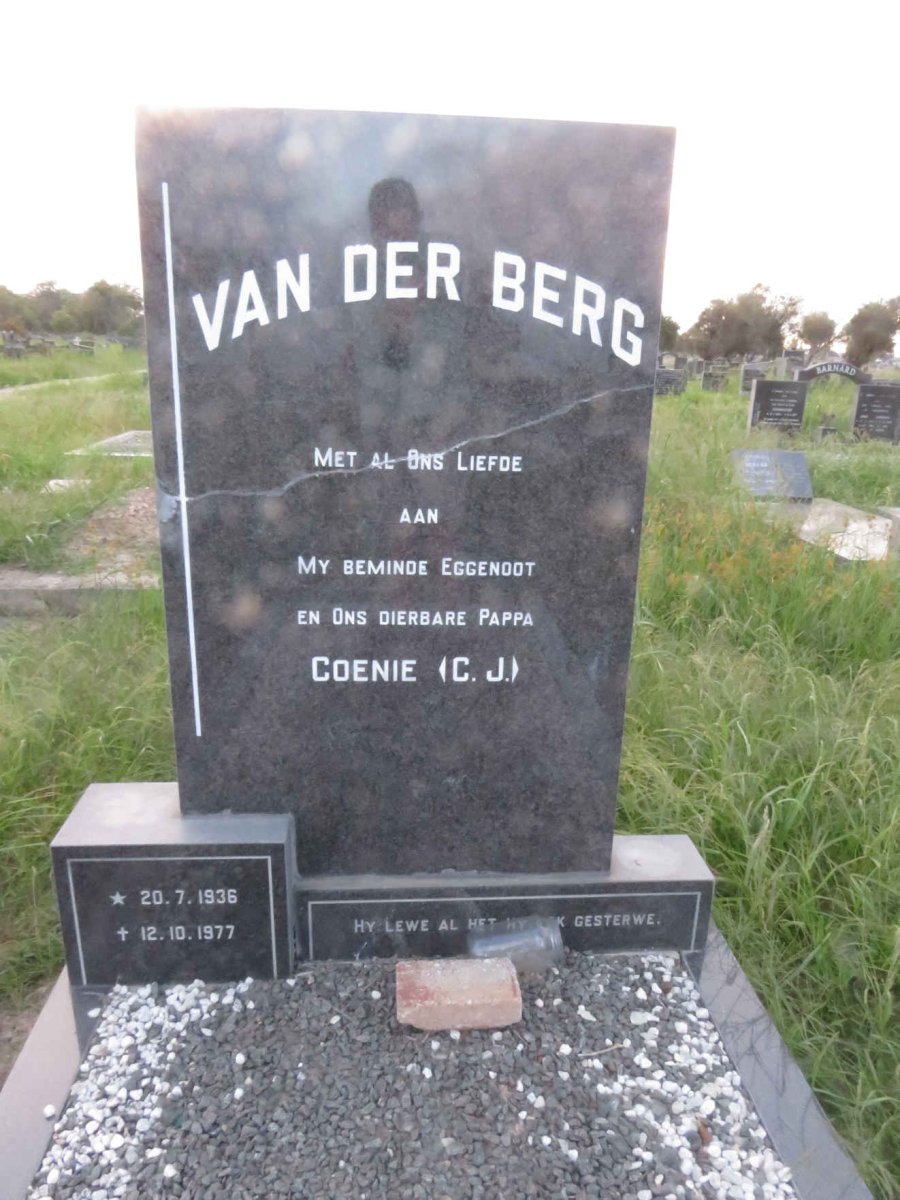 BERG C.J., van der 1936-1977