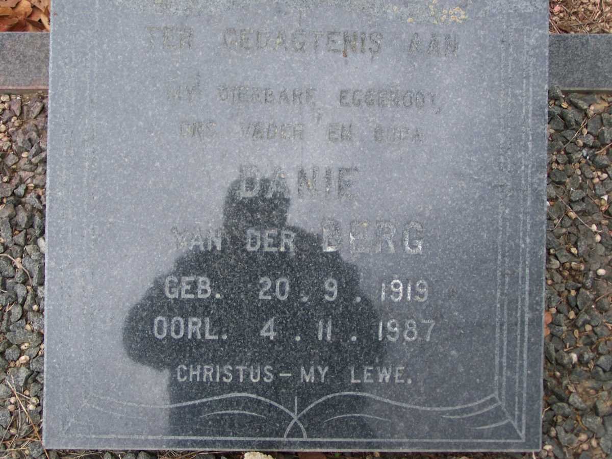 BERG Danie, van der 1919-1987