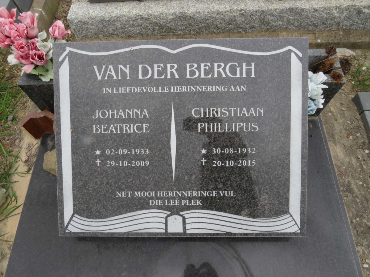 BERGH Christiaan Phillipus, van der 1932-2015 &amp; Johanna Beatrice 1933-2009