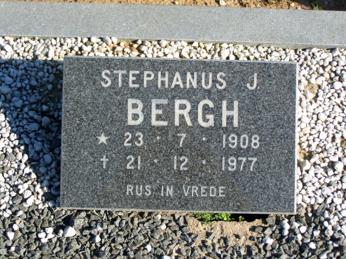 BERGH Stephanus J. 1908-1977