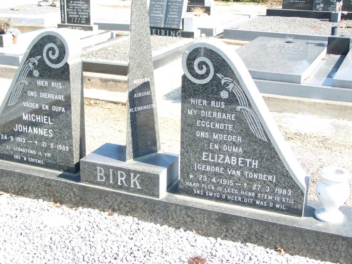 BIRK Michiel Johannes 1913-1989 &amp; Elizabeth van TONDER 1915-1983