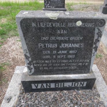 BILJON Petrus Johannes, van 1897-1962
