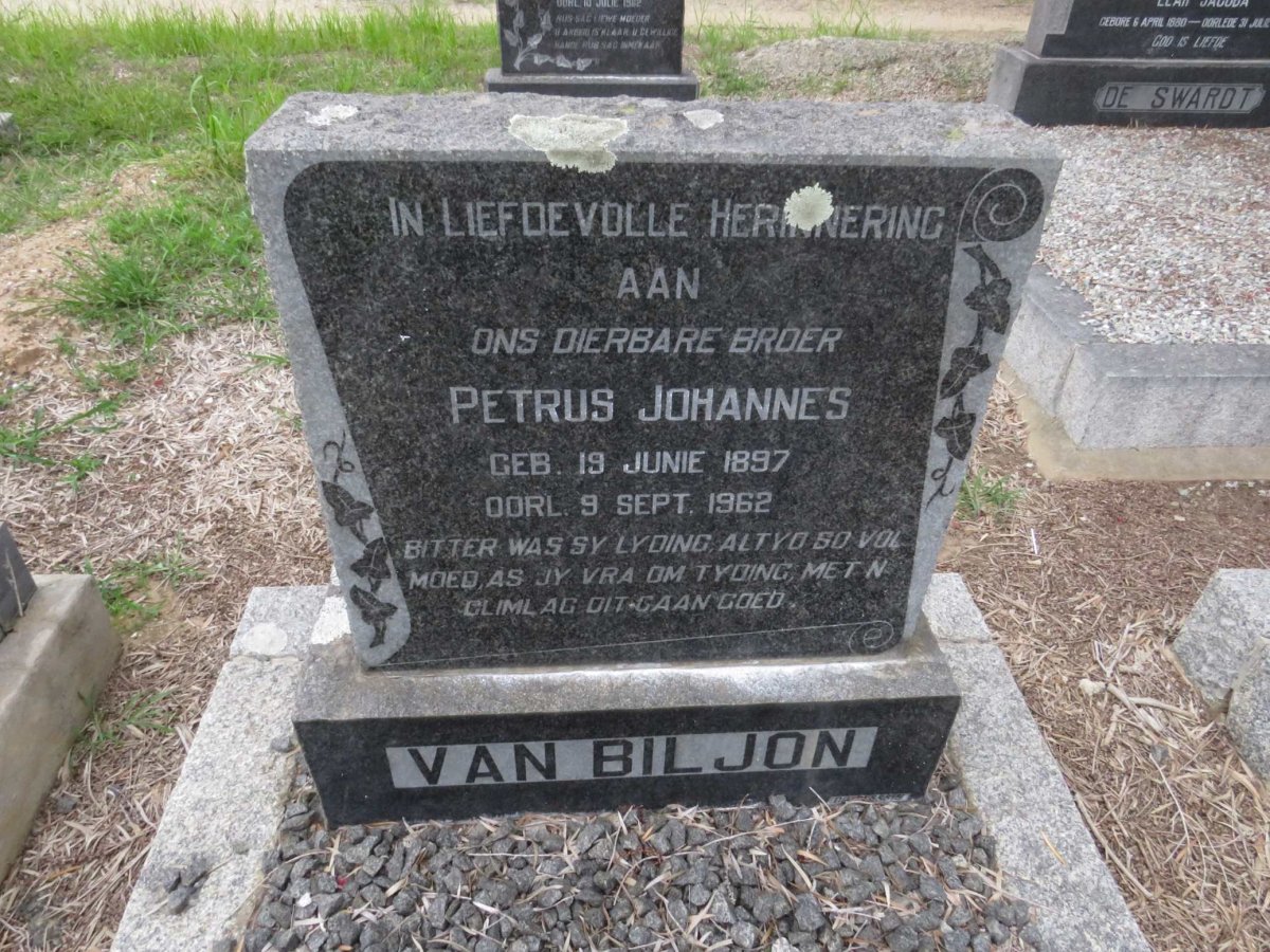 BILJON Petrus Johannes, van 1897-1962