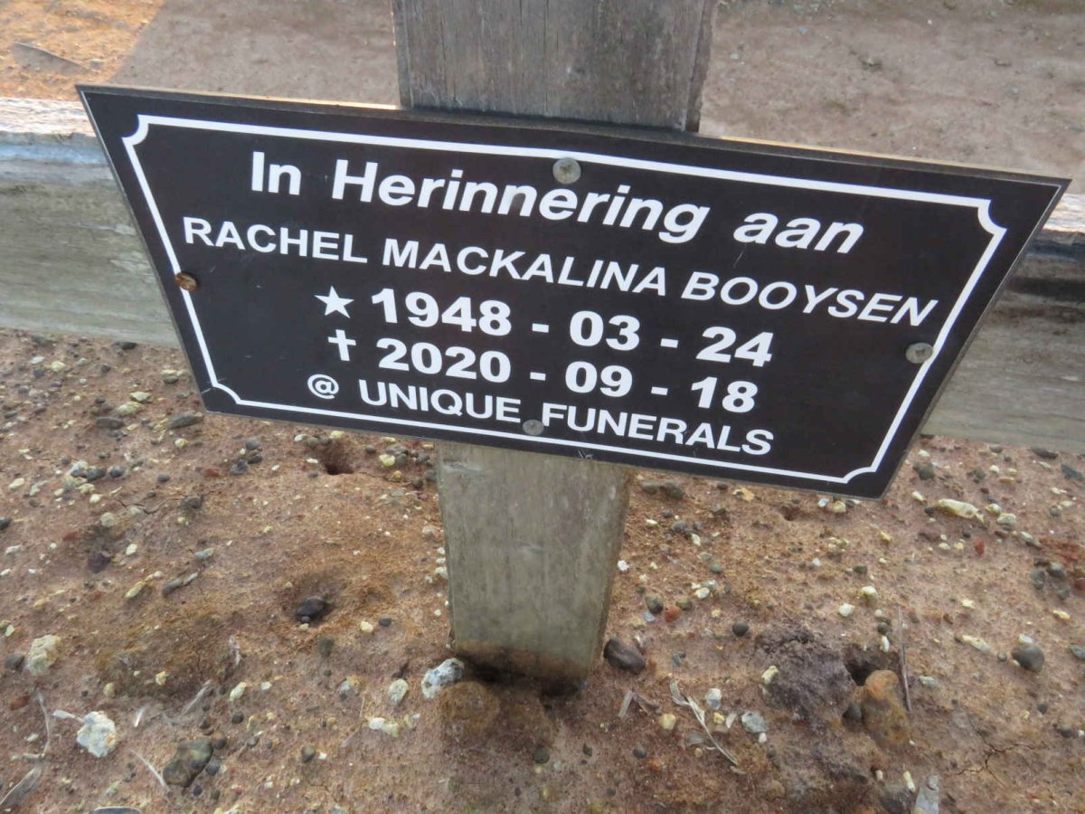 BOOYSEN Rachel Mackalina 1948-2020