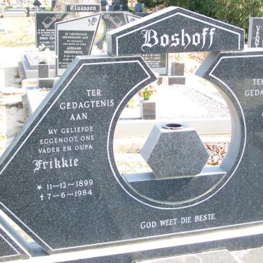 BOSHOFF Frikkie 1899-1984 &amp; Annie 1905-1993