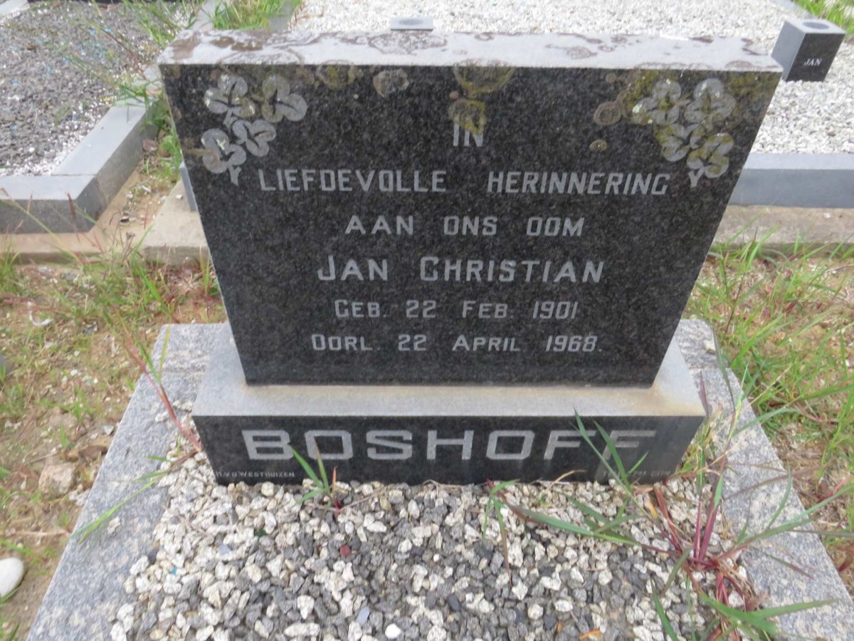 BOSHOFF Jan Christian 1901-1968