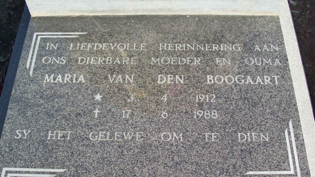 BOOGAART Maria, van den 1912-1980