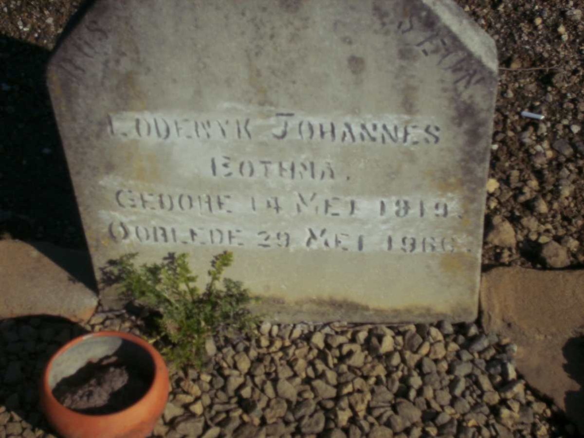 BOTHMA Lodewyk Johannes 1919-1966