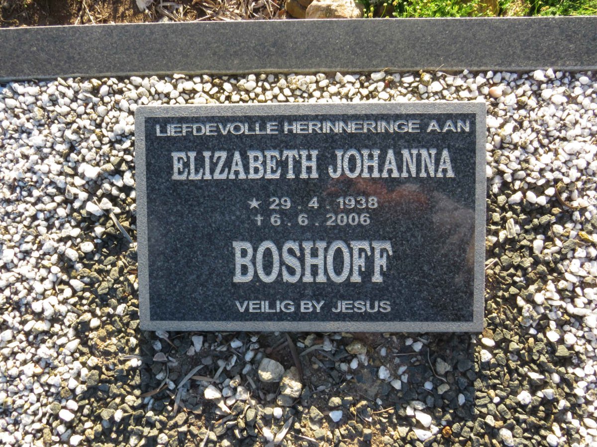 BOSHOFF Elizabeth Johanna 1938-2006