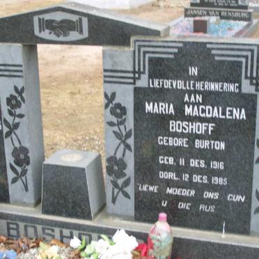 BOSHOFF Cornelius Theodorus 1912-1969 & Maria Magdalena BURTON 1916-1985 _2
