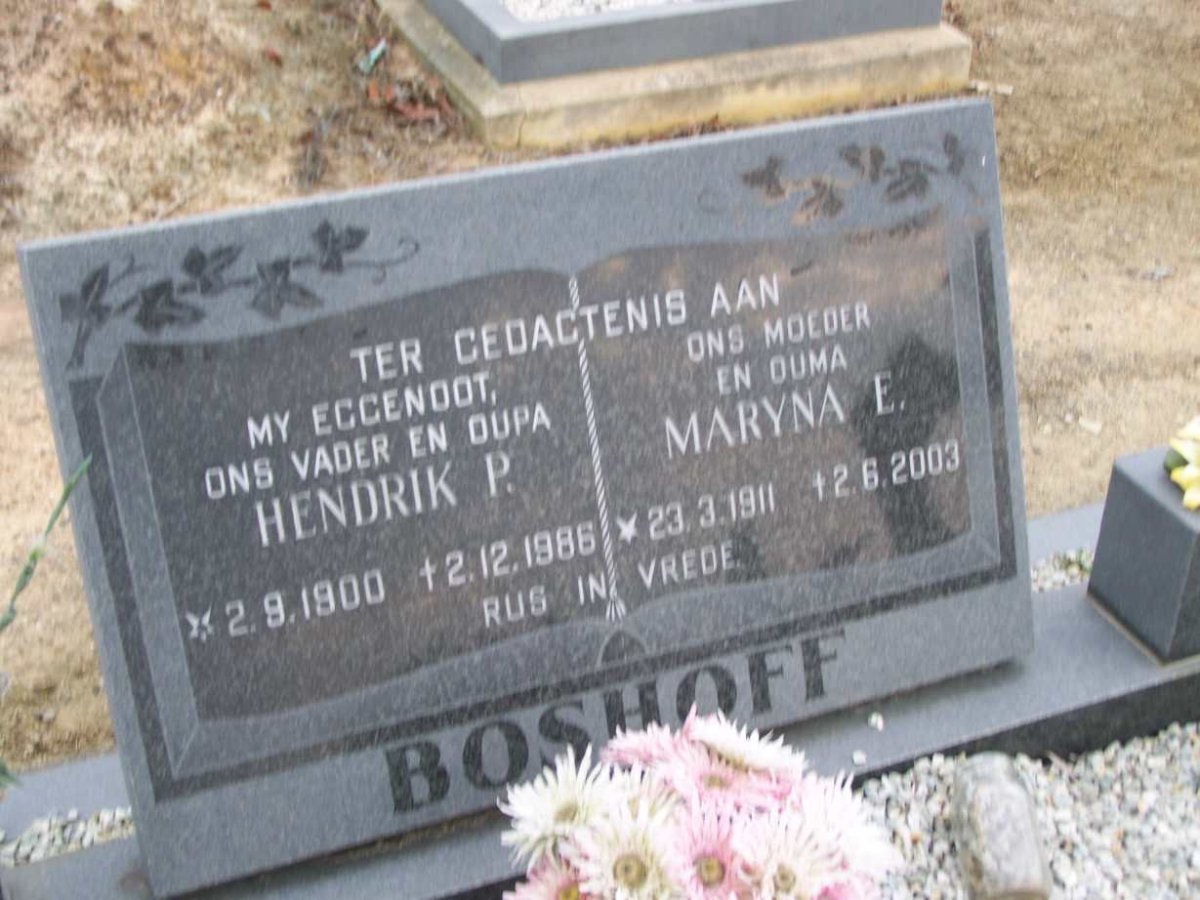 BOSHOFF Hendrik P. 1900-1986 &amp; Maryna E. 1911-2003