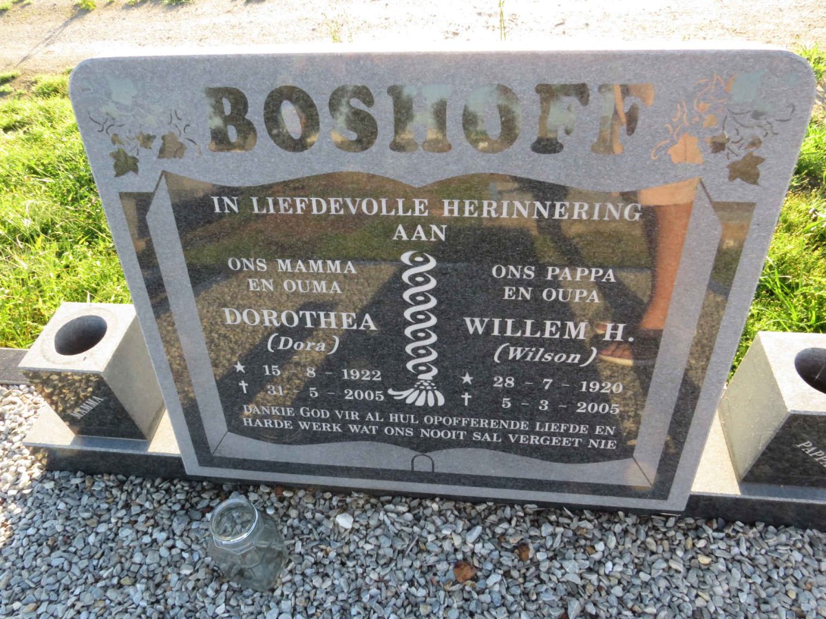 BOSHOFF Willem H. 1920-2005 & Dorothea 1922-2005