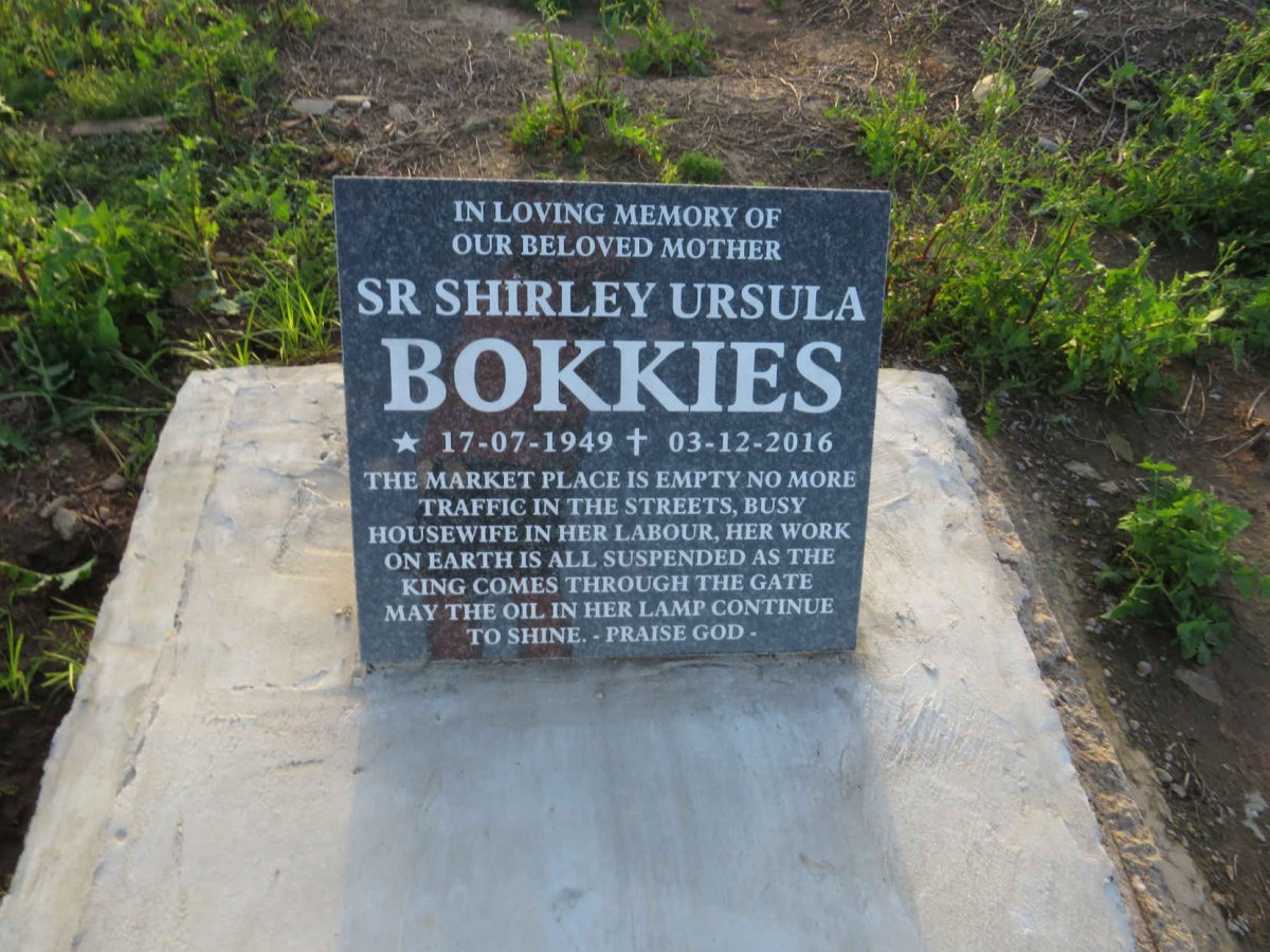 BOKKIES Shirley Ursula 1949-2016