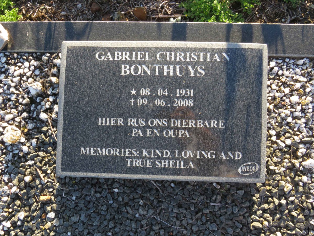 BONTHUYS Gabriel Christian 1931-2008