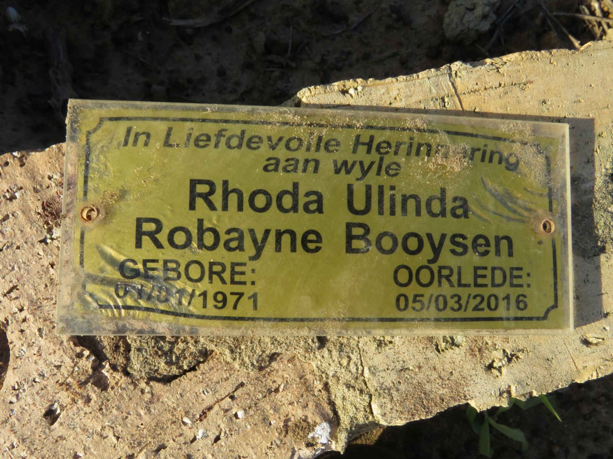 BOOYSEN Rhoda Ulindi Robayne 1971-2016