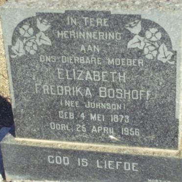 BOSHOFF Elizabeth Fredrika nee JOHNSON 1873-1956
